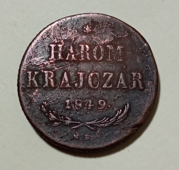 HÁROM KREJCAR 1849